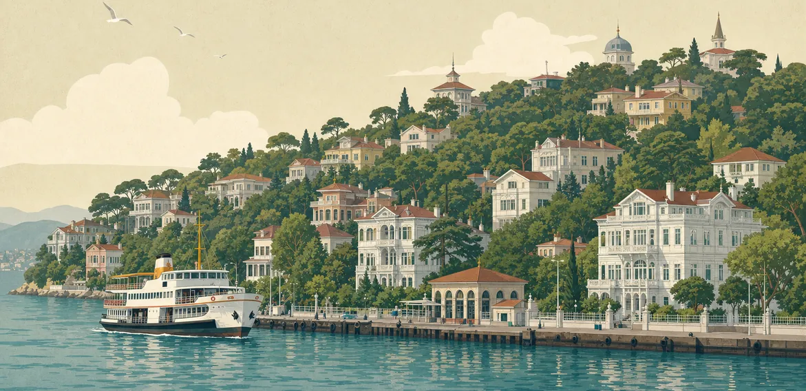 Adalar eşya depolama – Büyükada sırtlarında ahşap köşkler, iskele ve vapur