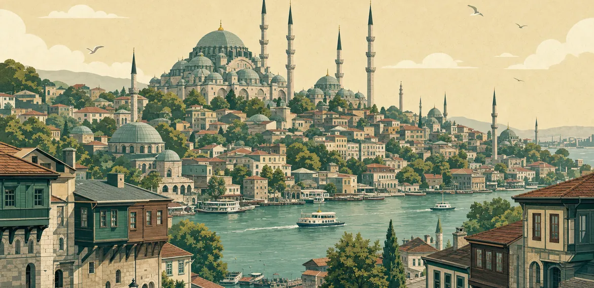 Fatih eşya depolama – Tarihi yarımadanın siluetinde kubbeler, minareler ve Haliç